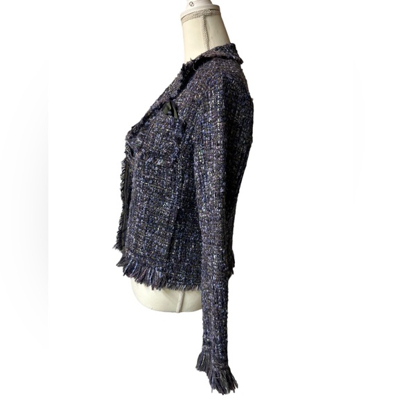 RIANI womens Wool blazer size 4 w frayed sleeves & bottom hem NWOT - Picture 9 of 12